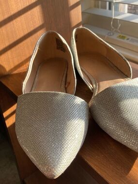 FIONI Clothing Silver Glitter Pointed Flats
